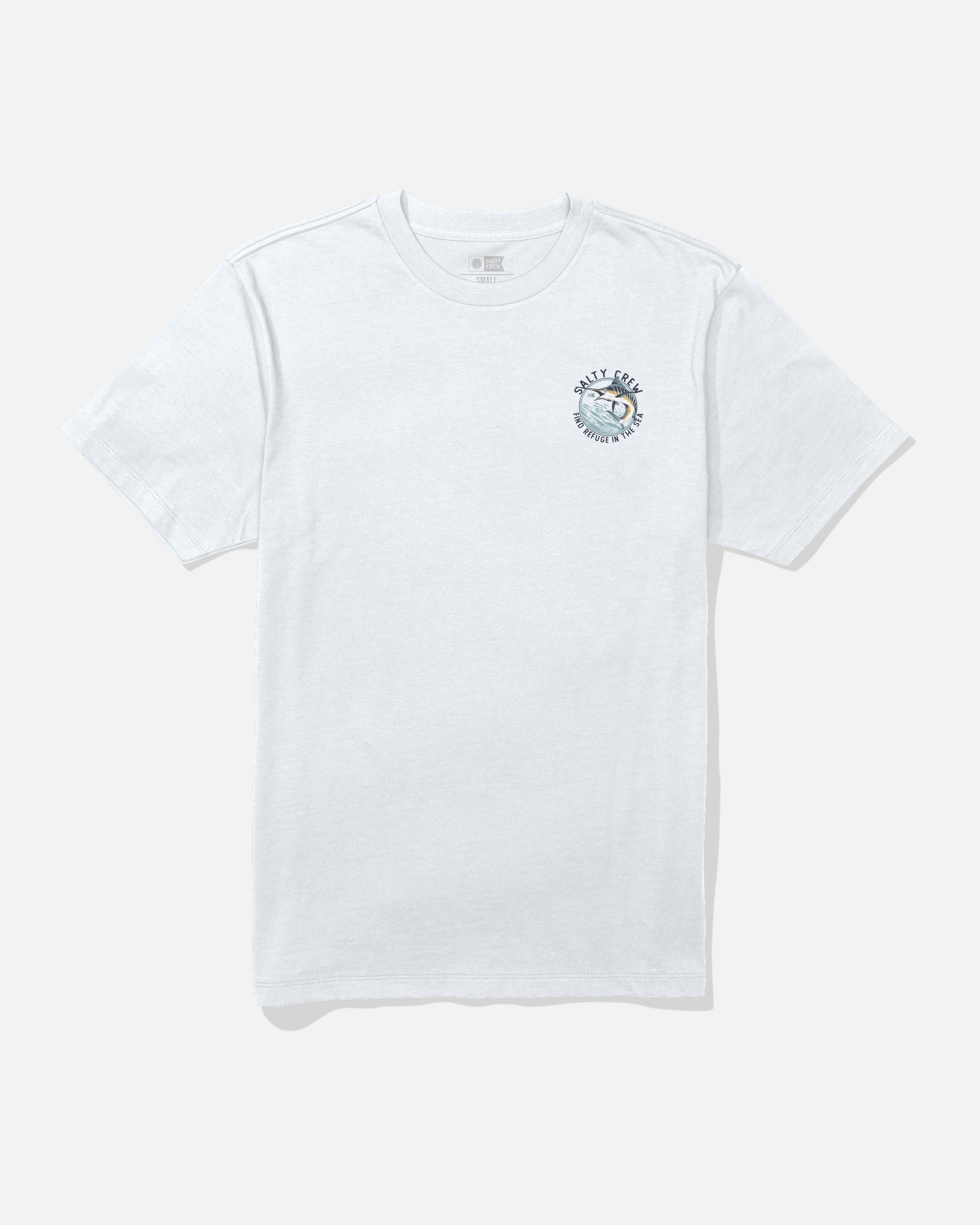 Front view of the Schooled Tee - White. 
