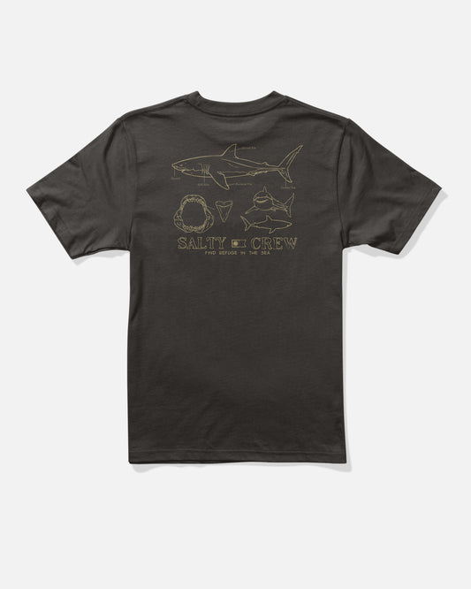 Back view of the Great White Boys Tee - Black. 