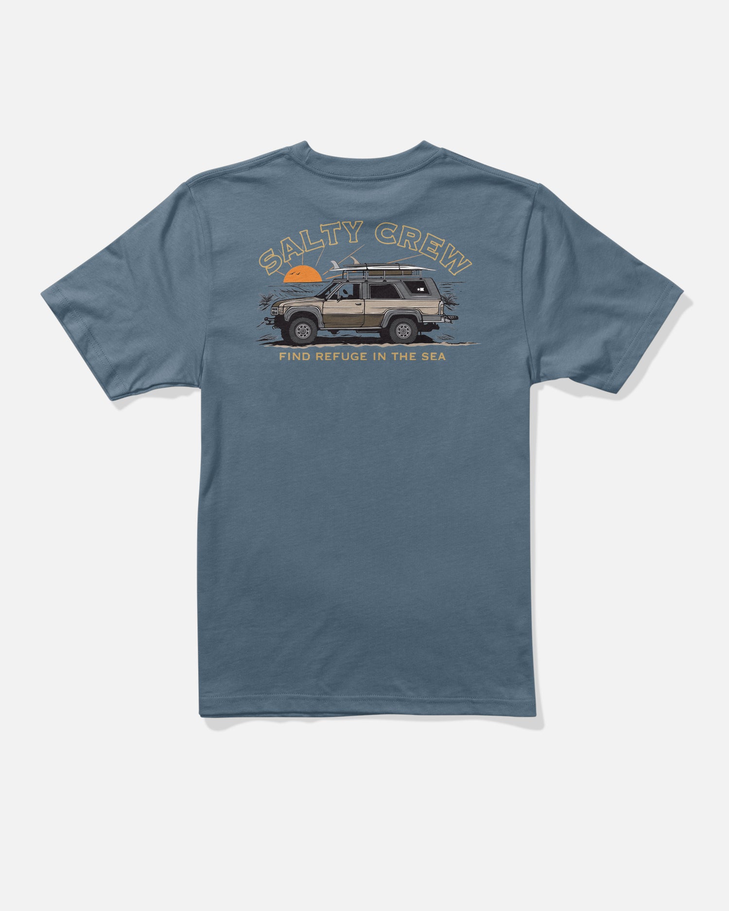 Back view of the Gettn Ready Boys Tee - Slate. 