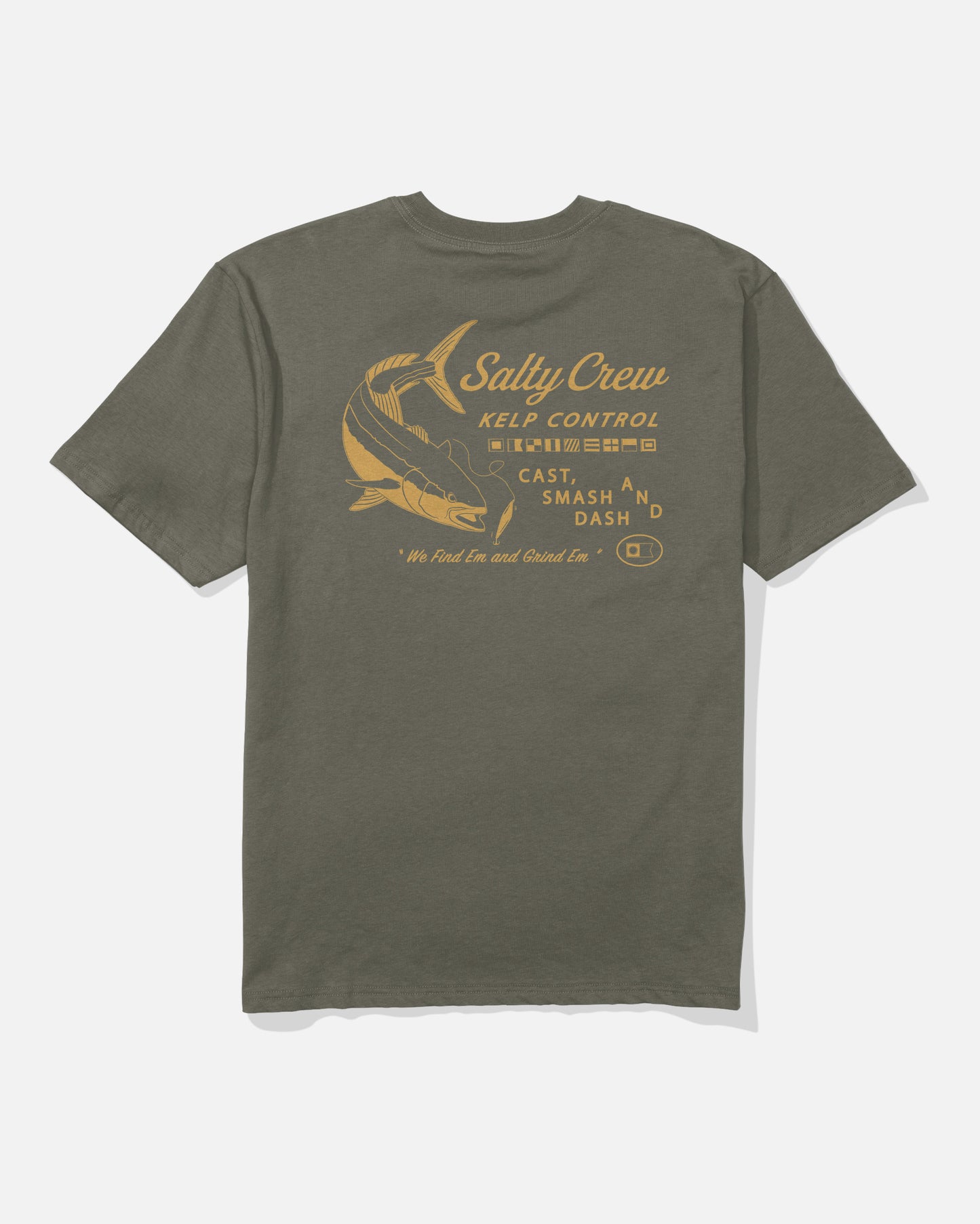 Back view of the Kelp Control Classic Tee - Dusty Olive. 