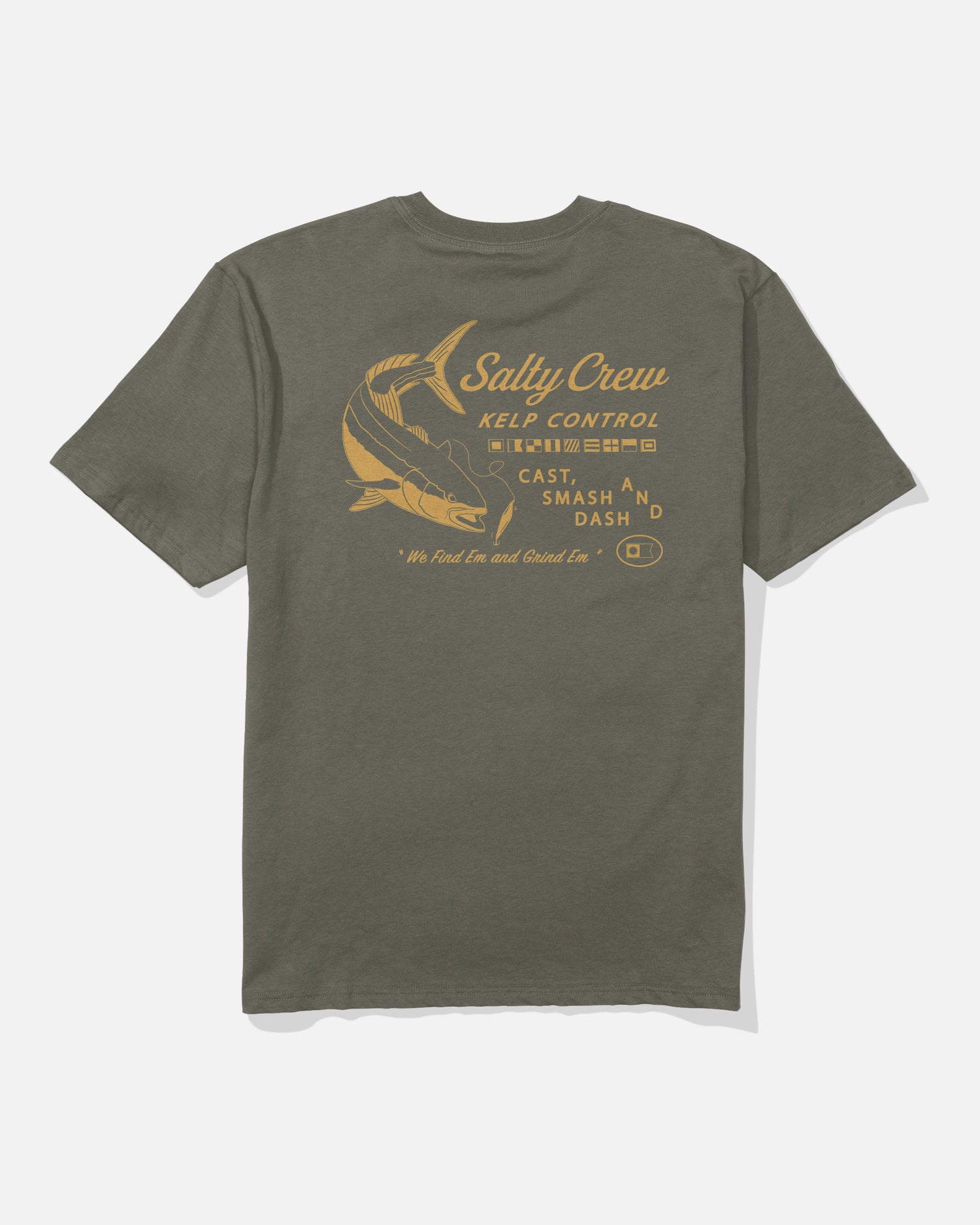 Back view of the Kelp Control Classic Tee - Dusty Olive. 