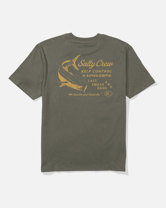 Back view of the Kelp Control Classic Tee - Dusty Olive. 