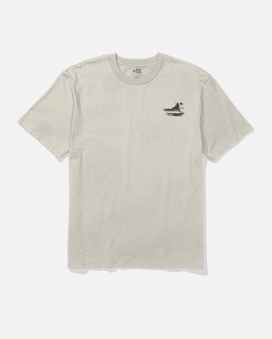 Front view of the On Board Classic Tee - Bone. 