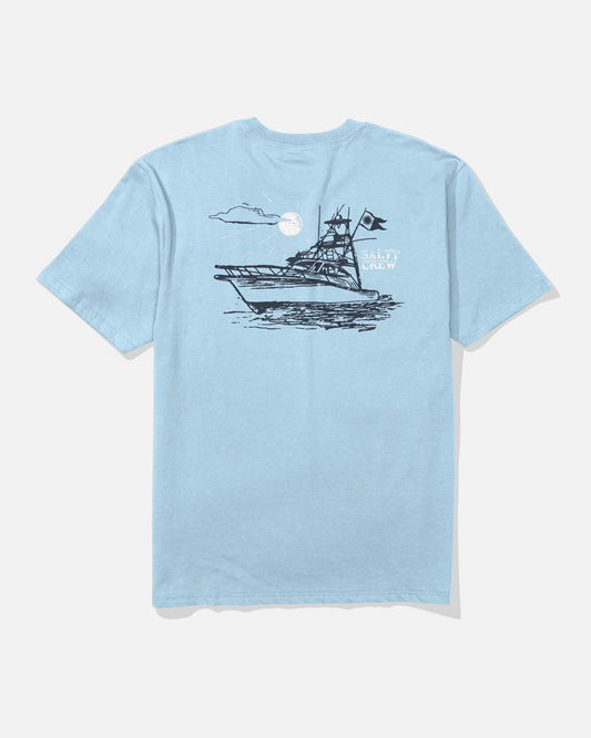 Back view of the On Board Classic Tee - Clear Sky. 