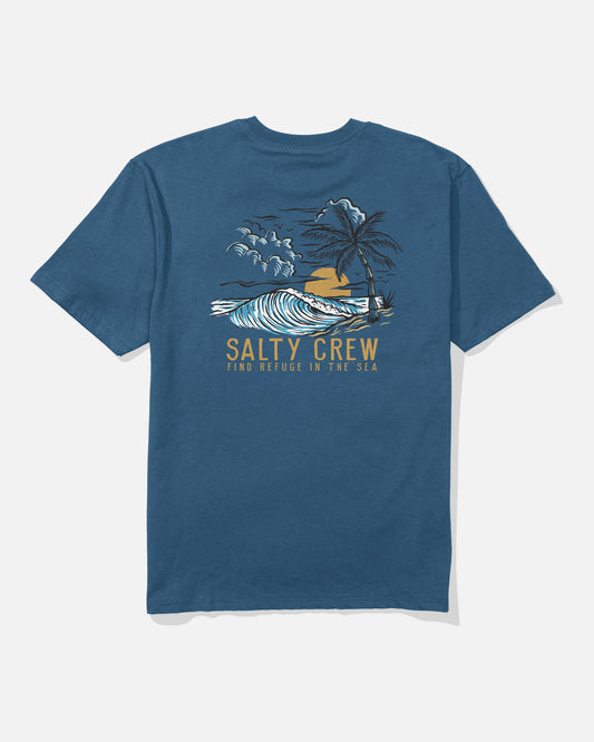 Back view of the Day Off Classic Tee - Cast Blue. 