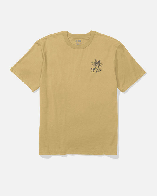 Front view of the Day Off Classic Tee - Mineral Yellow. 