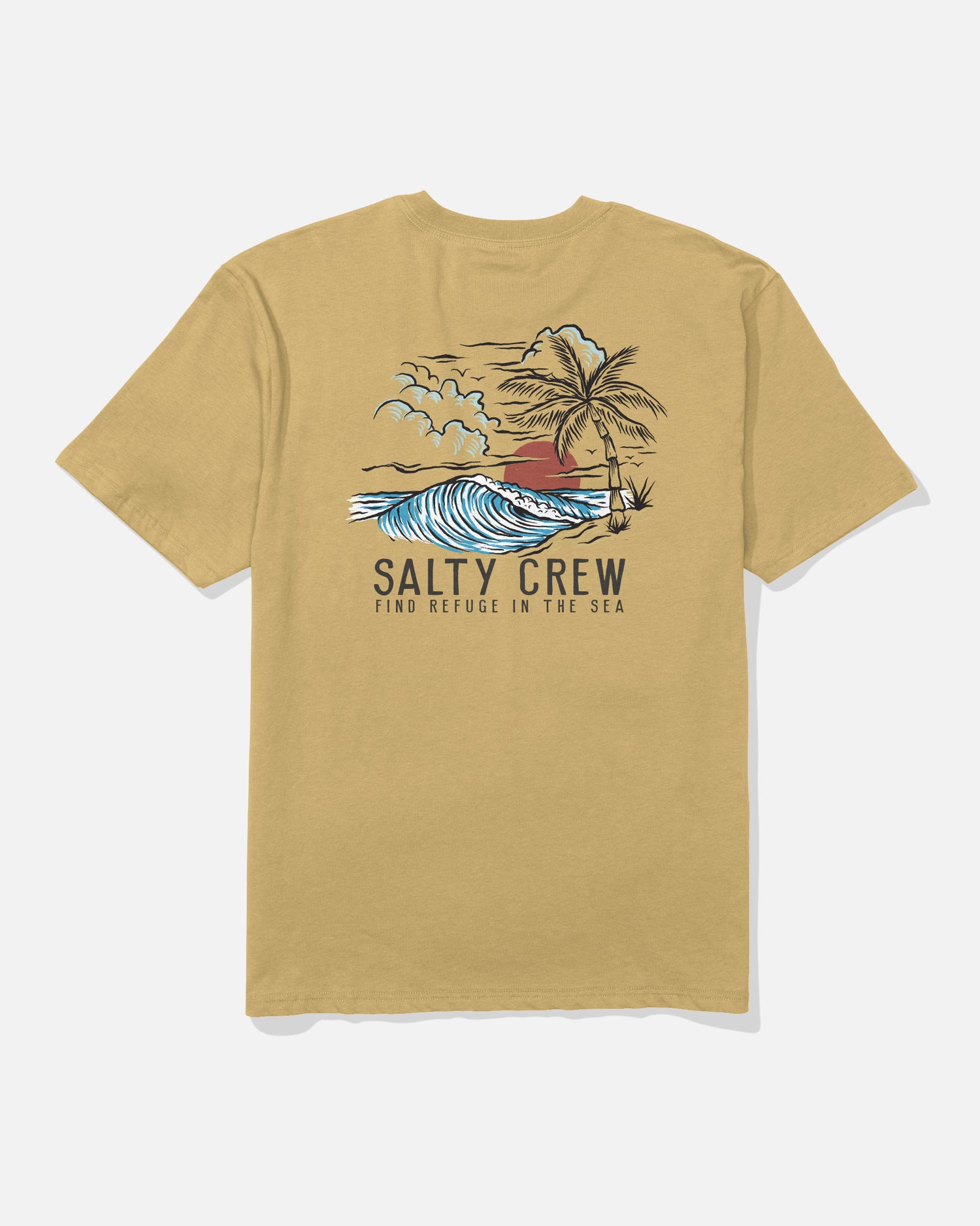 Back view of the Day Off Classic Tee - Mineral Yellow. 