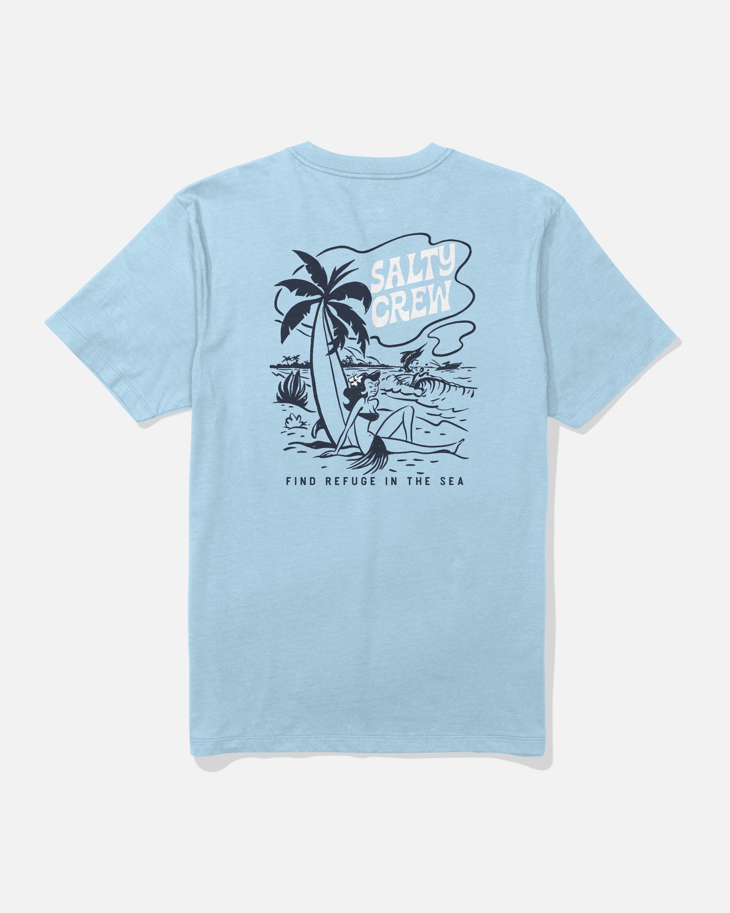 Back view of the Lounge Tee - Clear Sky 