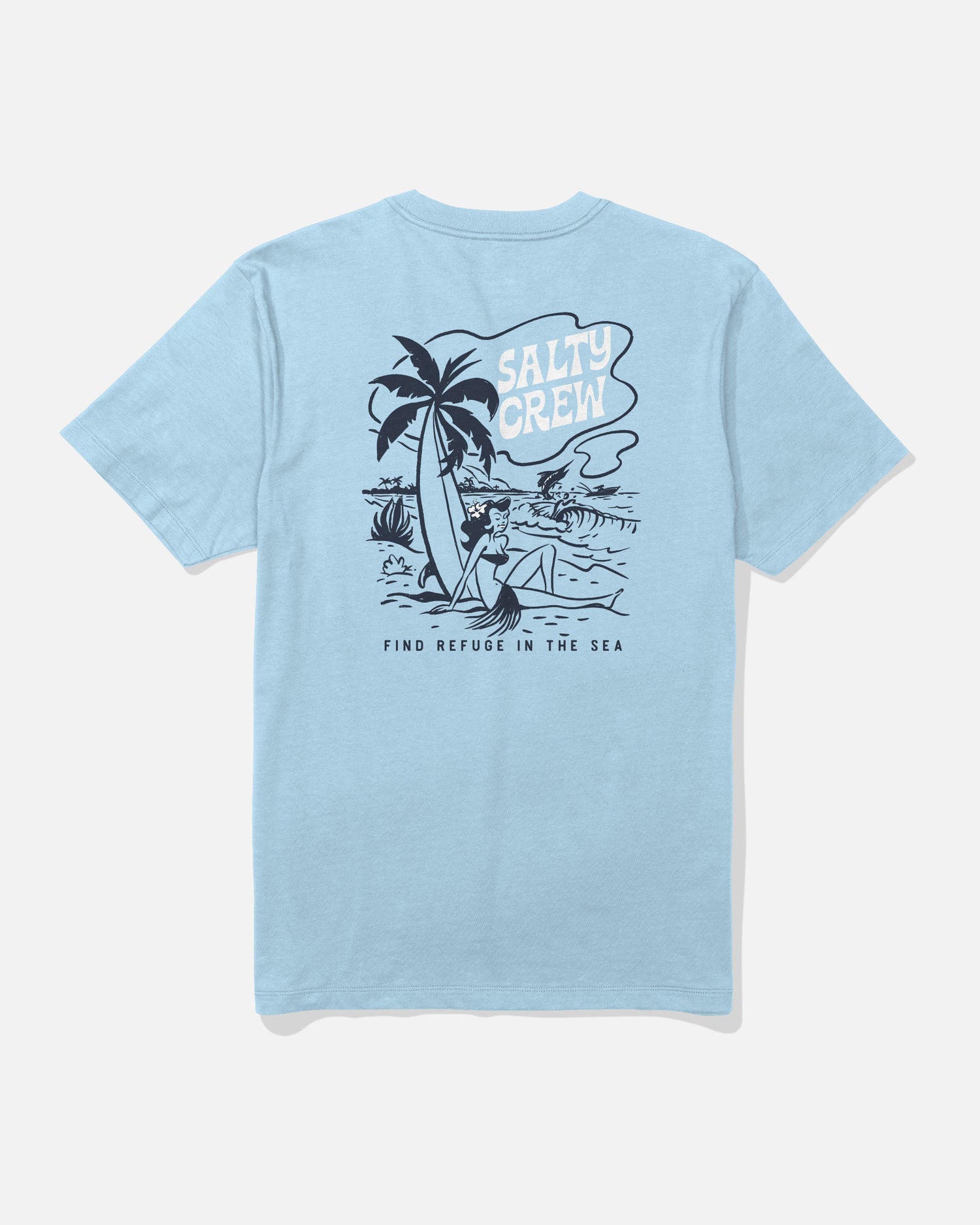 Back view of the Lounge Tee - Clear Sky 