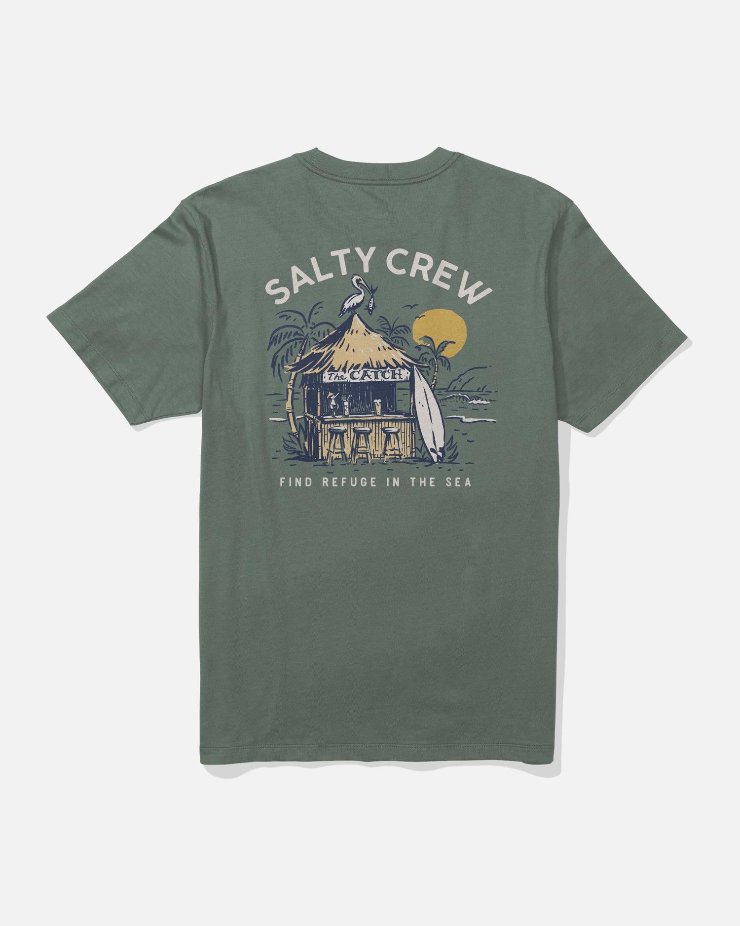 Back view of The Catch Tee - Laurel Wreath. 