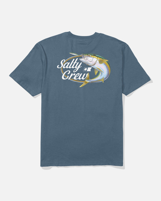 Back view of the Yellowtail Classic Tee - Slate. 