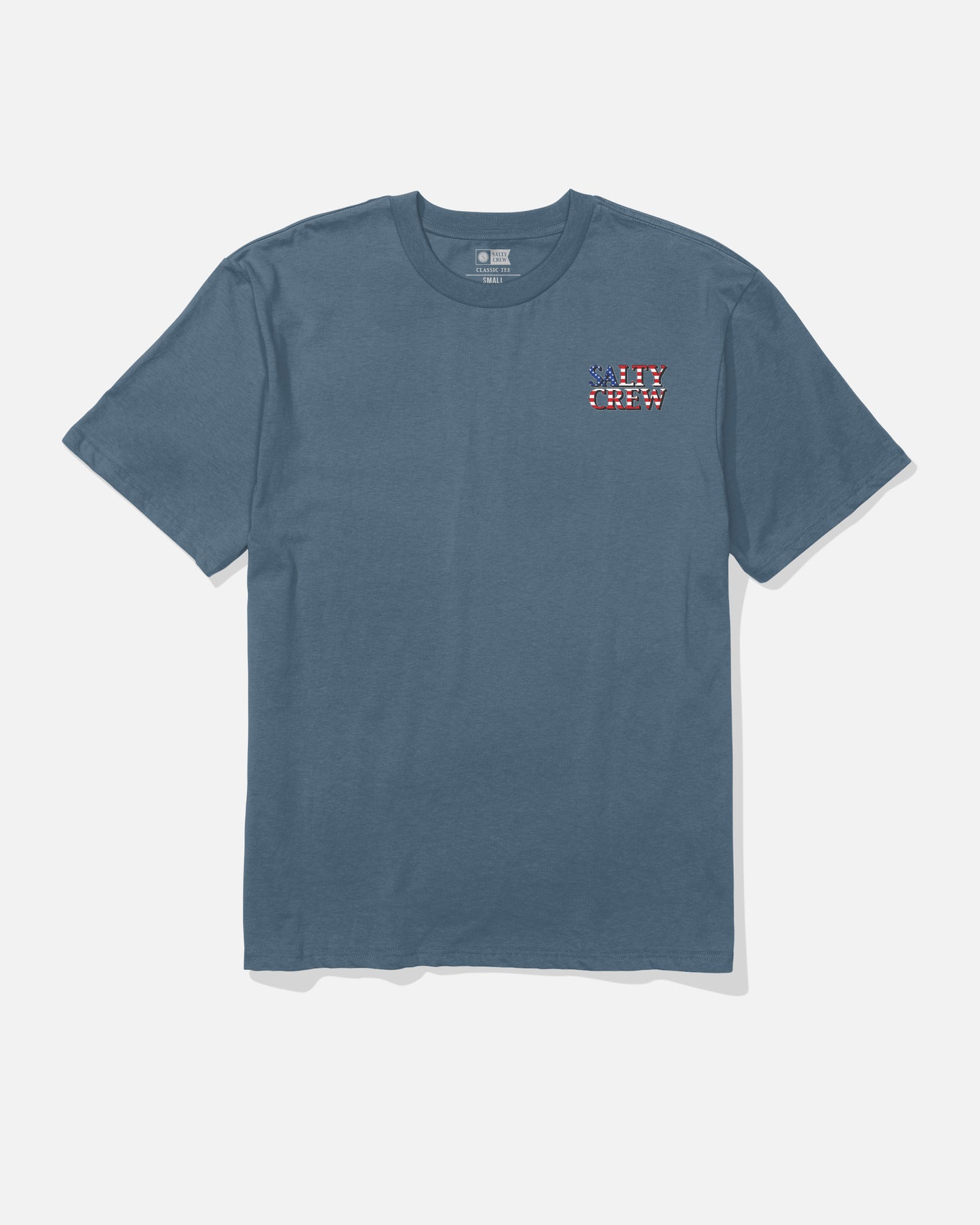 Front view of the America Optic Tee - Slate. 