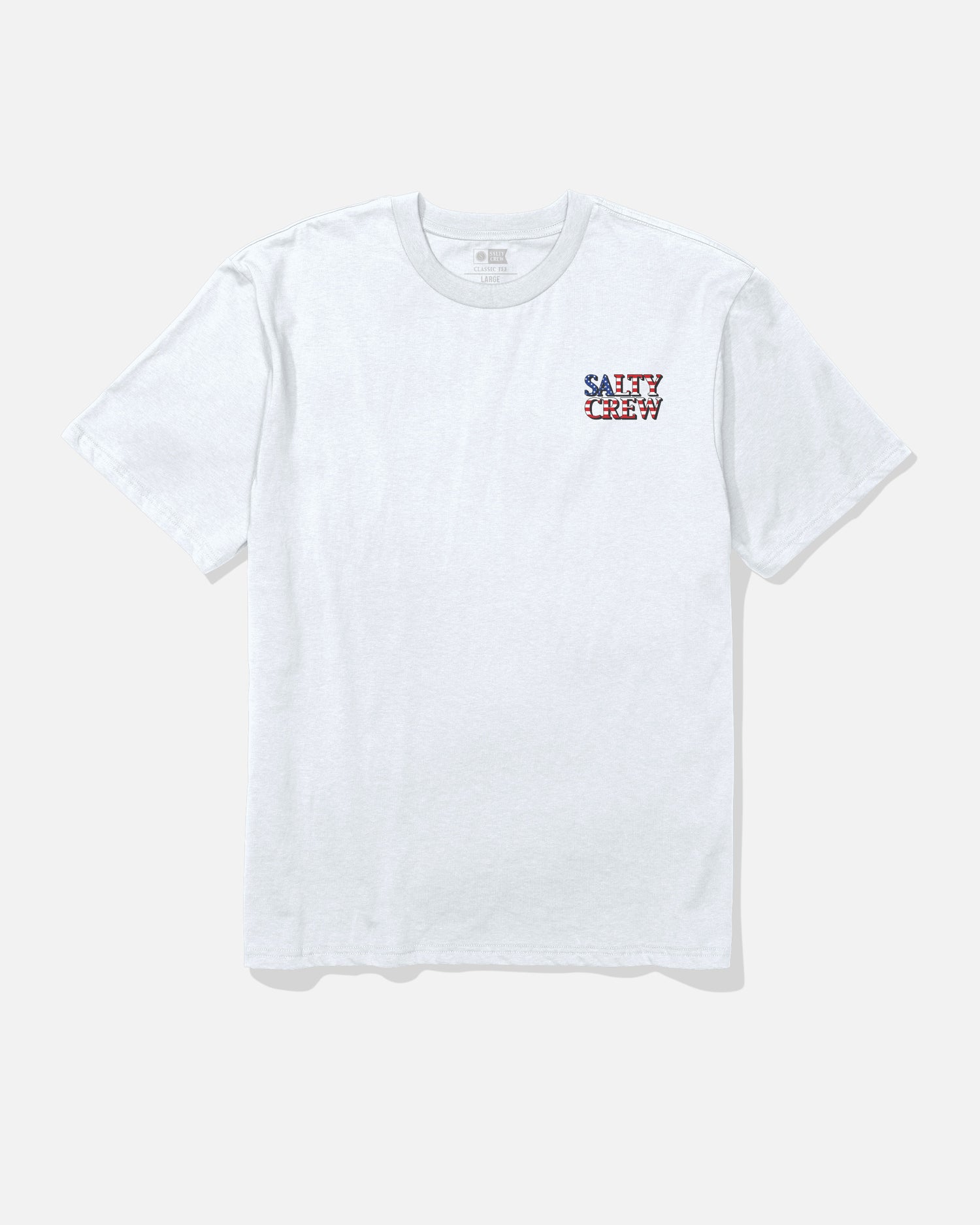 Front view of the America Optic Tee - White. 