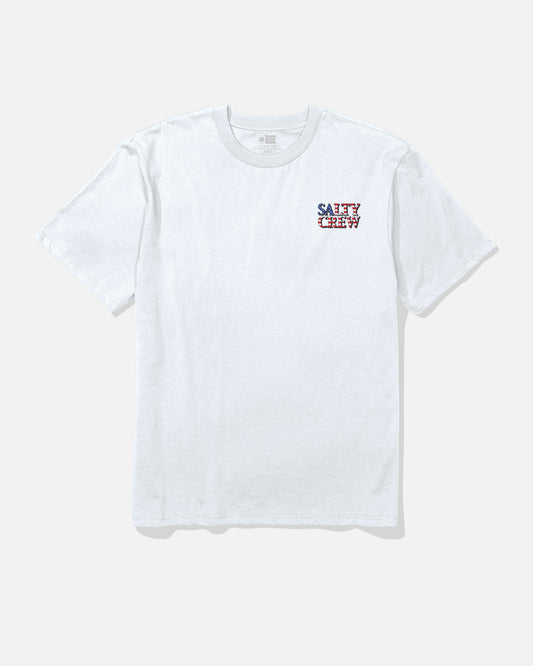 Front view of the America Optic Tee - White. 