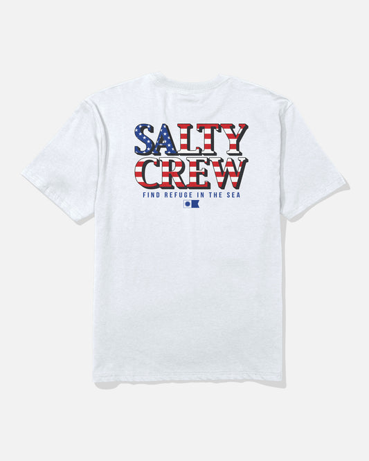 Back view of the America Optic Tee - White. 