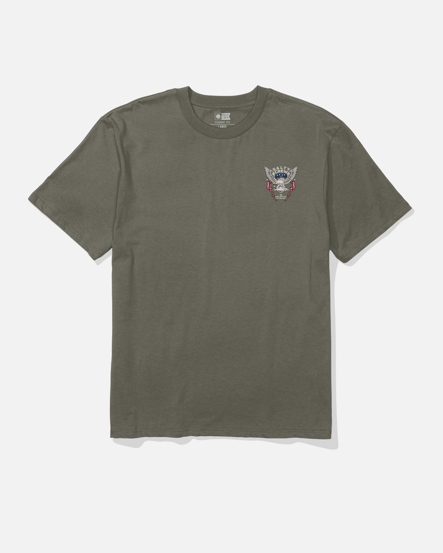 Front view of the America Talon Tee - Dusty Olive. 