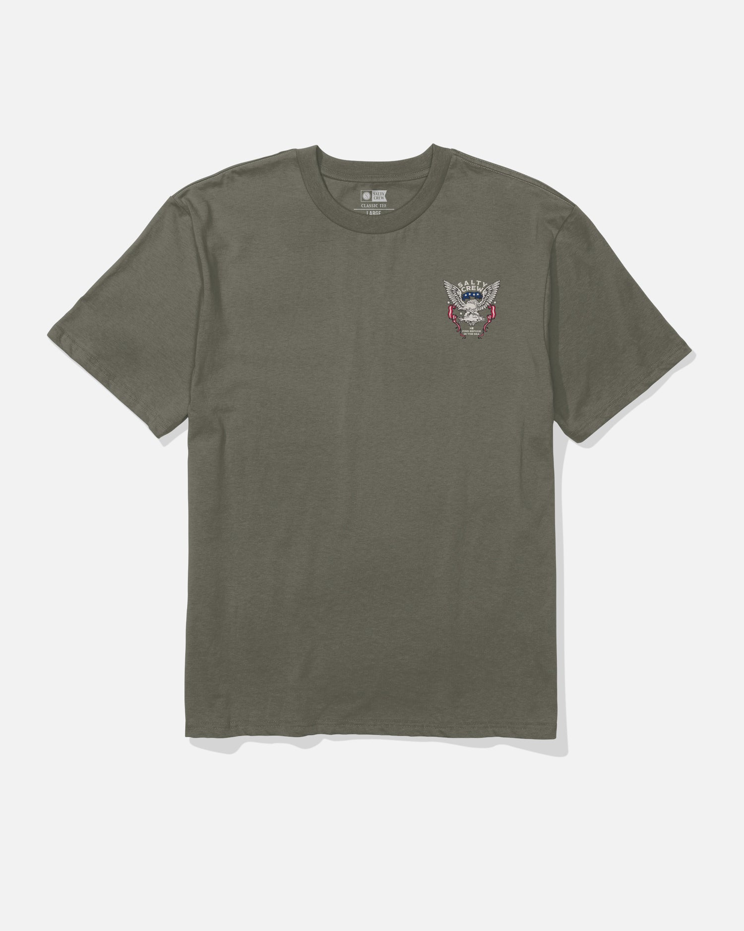 Front view of the America Talon Tee - Dusty Olive. 