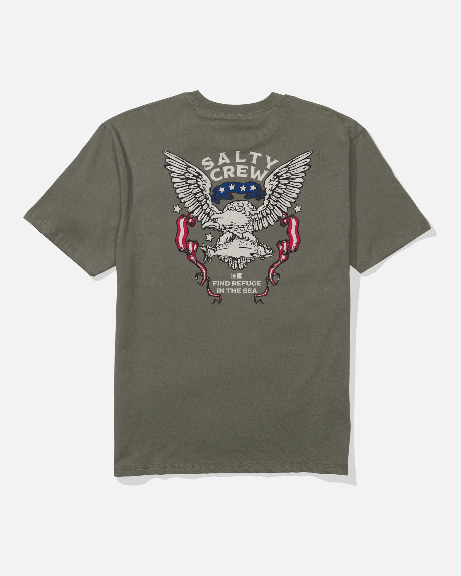 Back view of the America Talon Tee - Dusty Olive. 