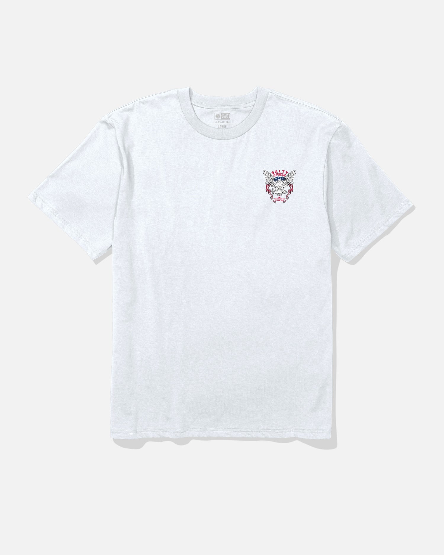 Front view of the America Talon Tee - White. 
