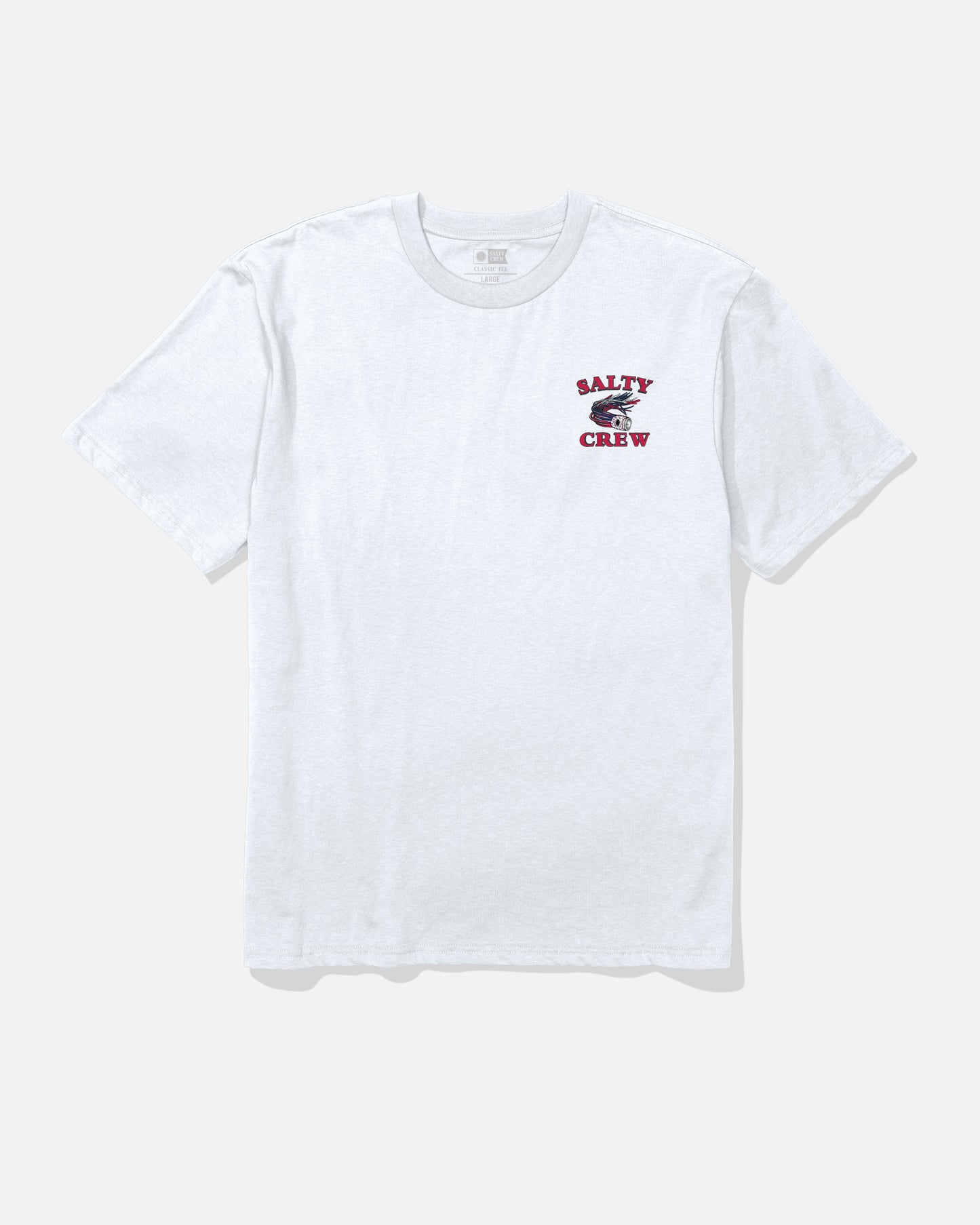 Front view of the America Lure Tee - White. 
