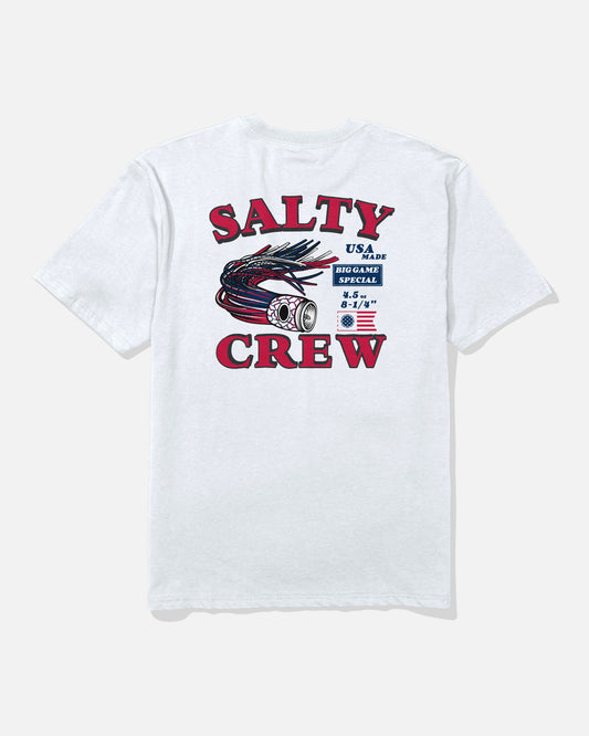 Back view of the America Lure Tee - White. 