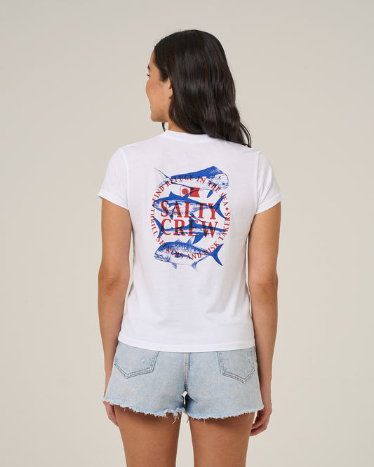 Back view of the Overlay Modern Tee - White. 