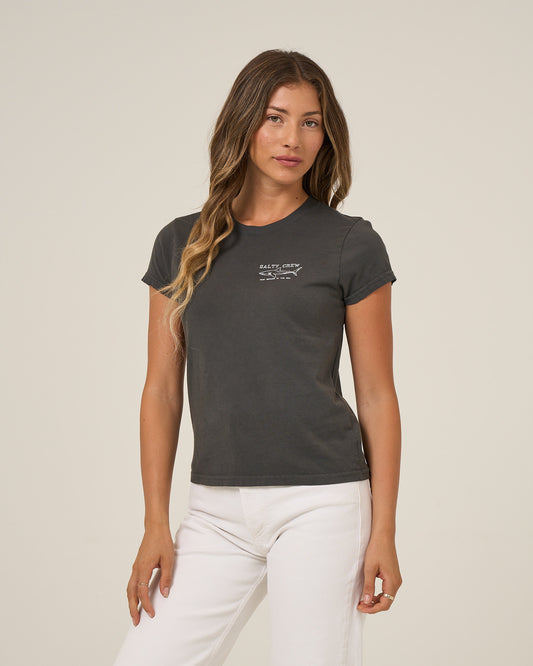 Front view of the Shark Anatomy Modern Tee - Charcoal. 