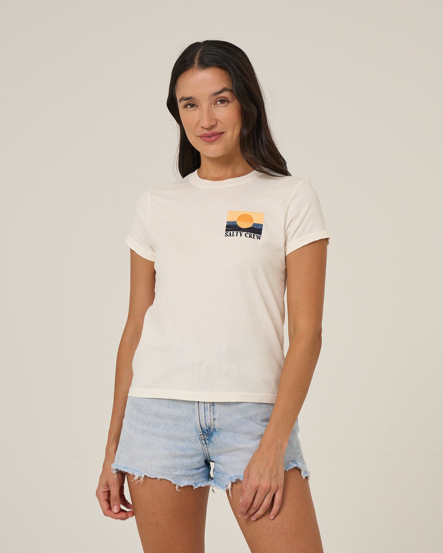 Front view of the Retro Wave Modern Tee - Off White. 