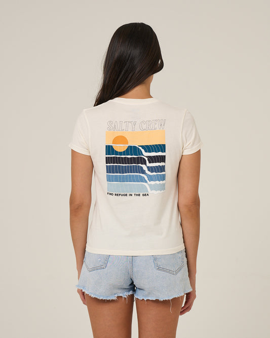 Back view of the Retro Wave Modern Tee - Off White. 