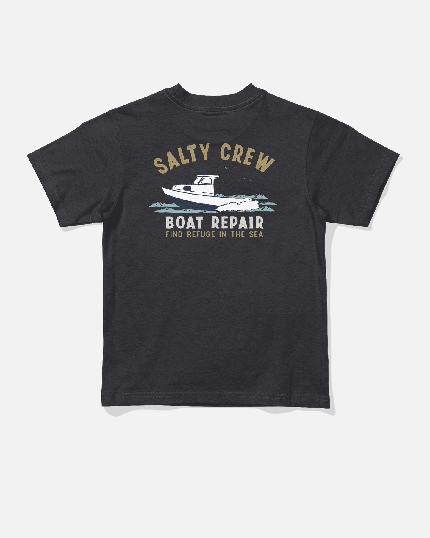 Back view of the Boat Repair Toddler Tee - Black. 