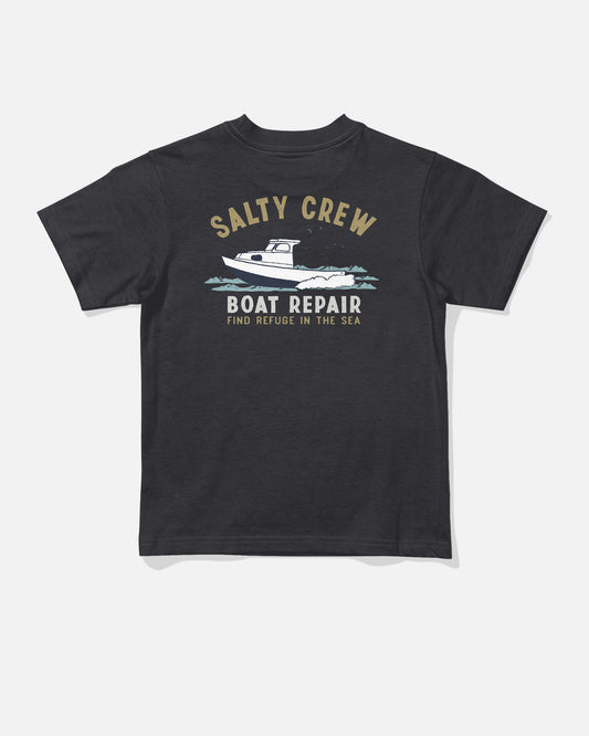 Back view of the Boat Repair Toddler Tee - Black. 