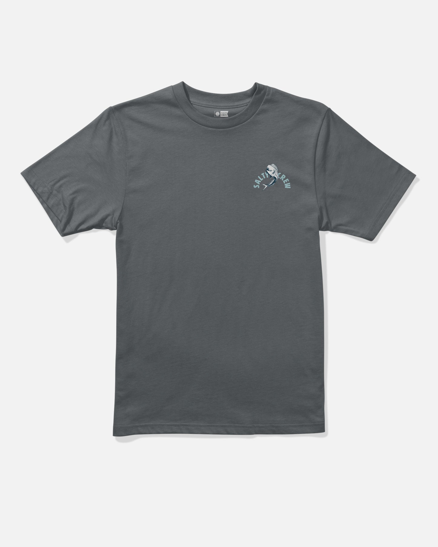 Front view of the Leaping Boys Tee - Charcoal. 
