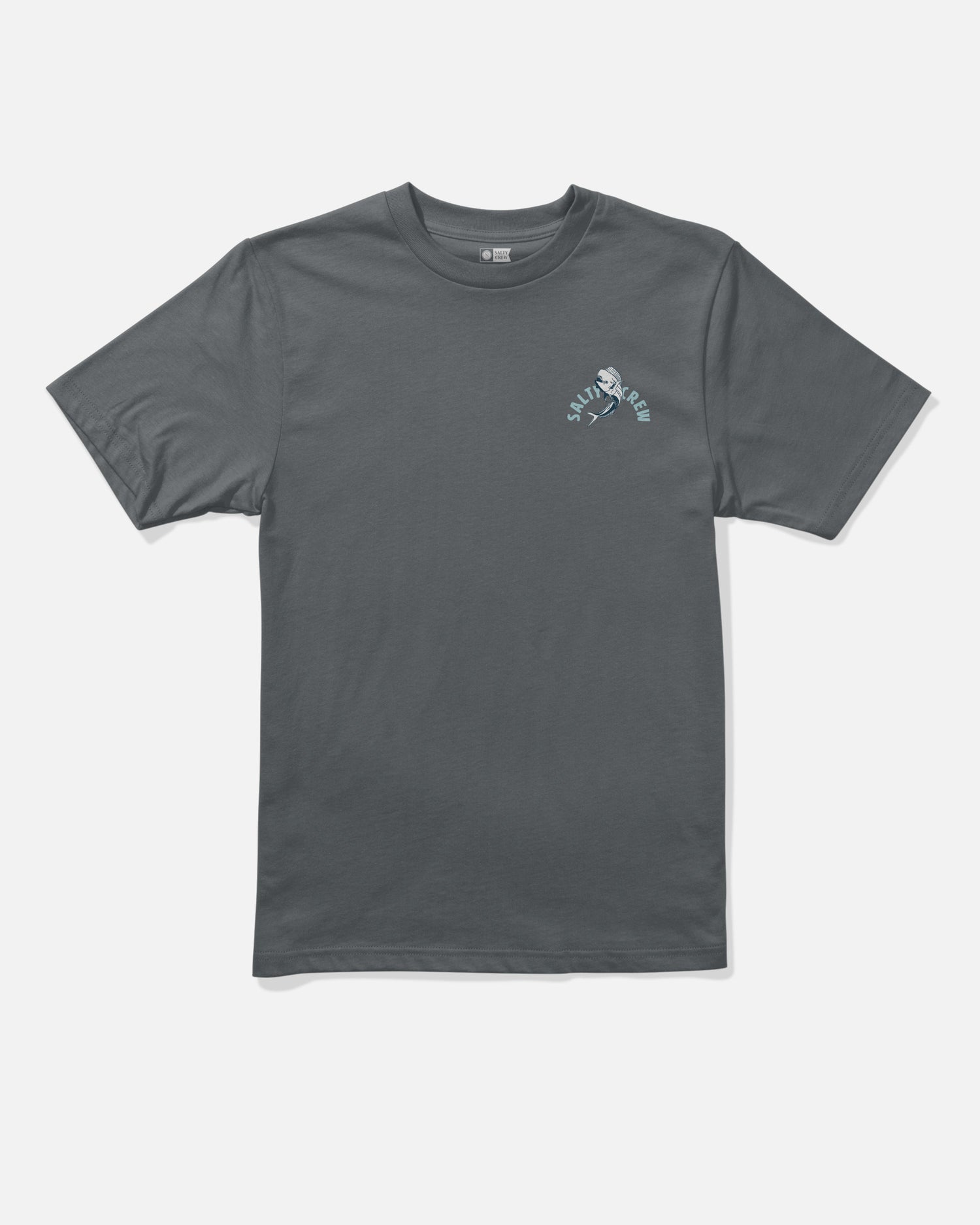Front view of the Leaping Boys Tee - Charcoal. 