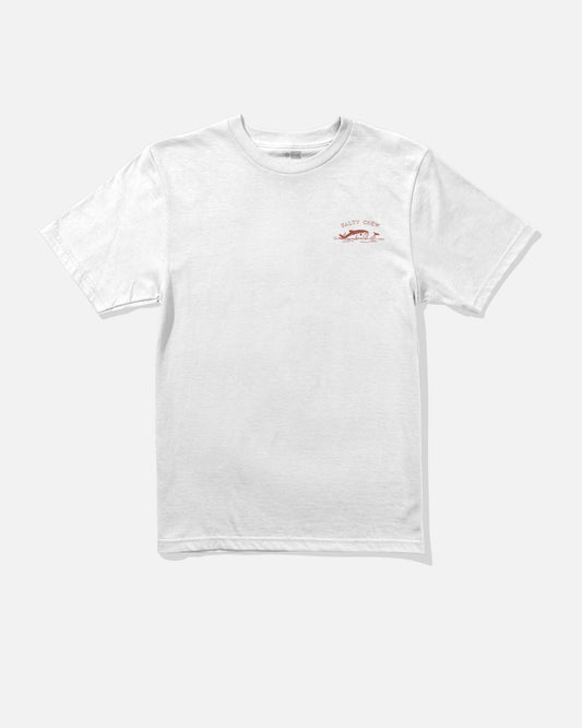 Front view of the Peeked Boys Tee - White. 