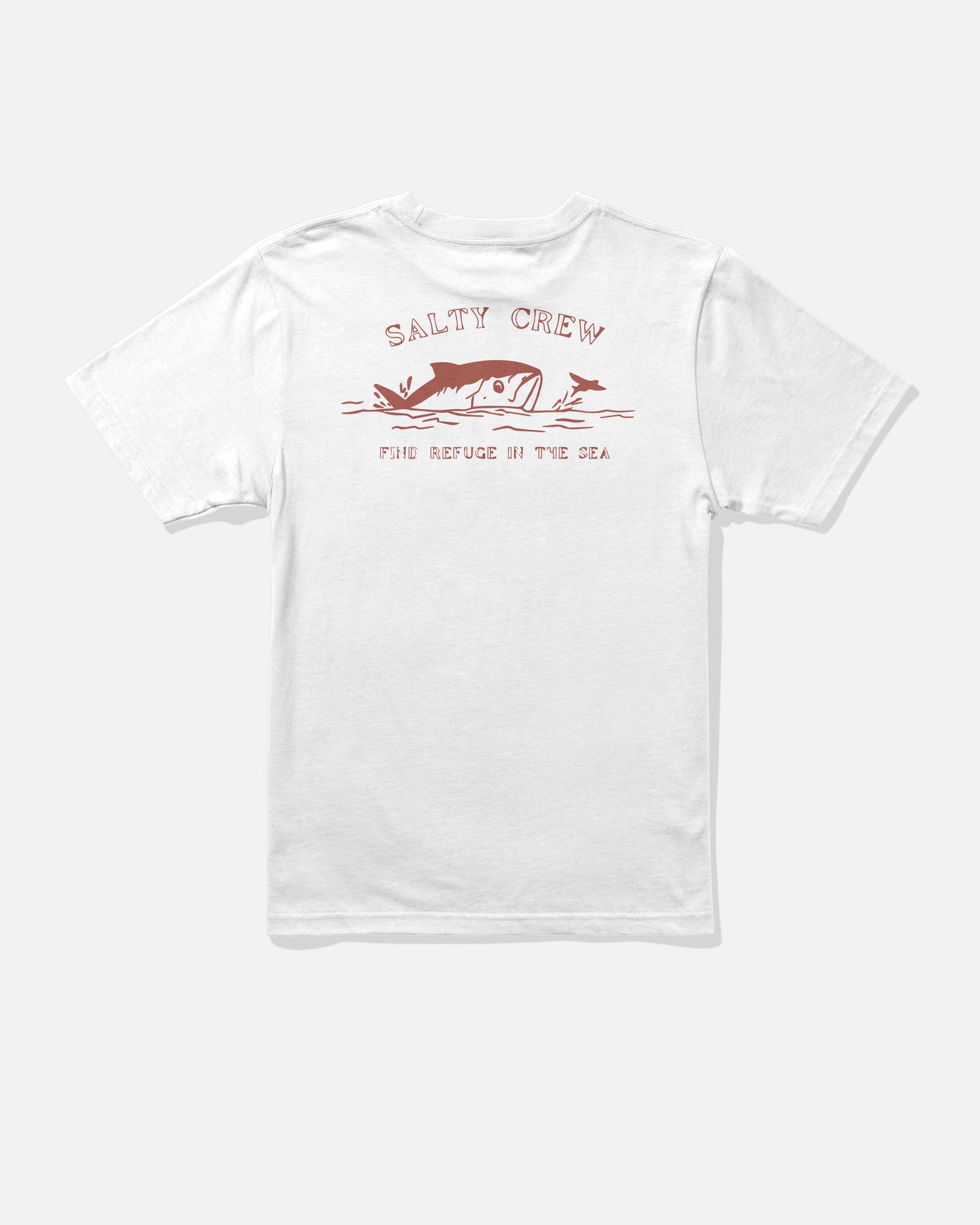 Back view of the Peeked Boys Tee - White. 