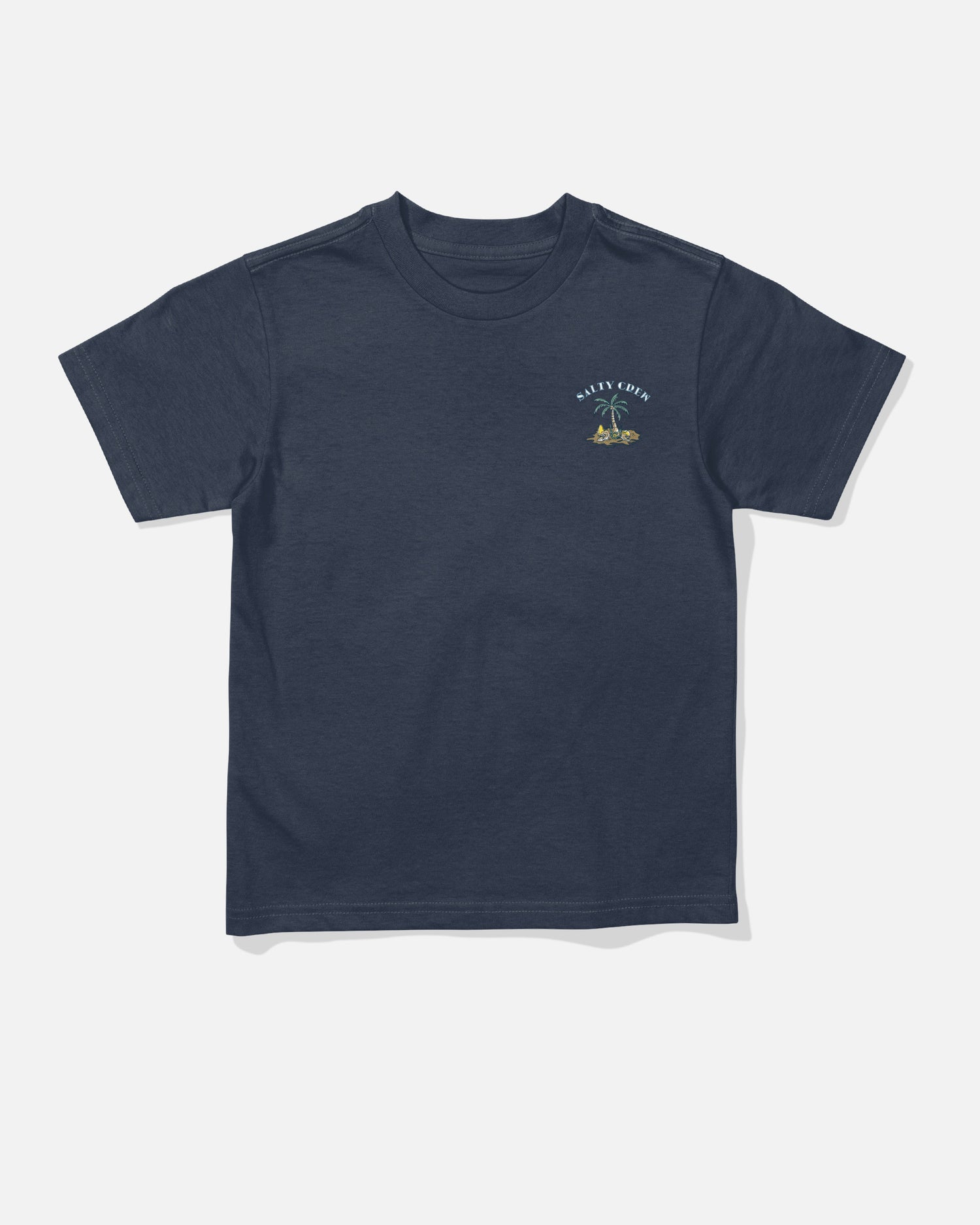 Front view of the Deserted Toddler Tee - Navy. 