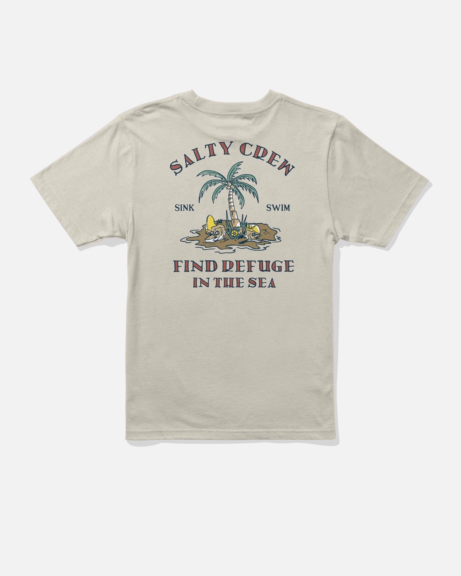 Back view of the Deserted Boys Tee - Bone. 