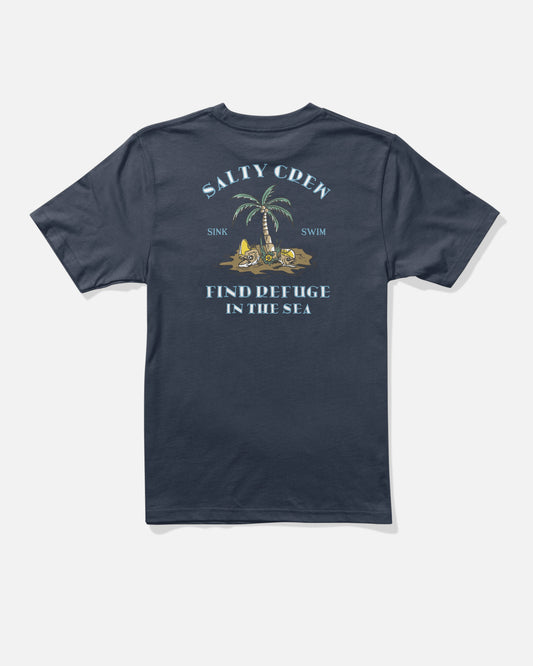 Back view of the Deserted Boys Tee - Navy. 