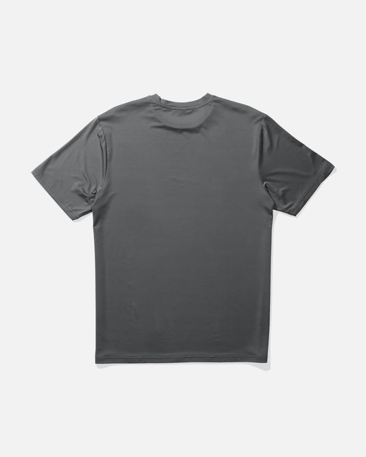 Back view of the Fluid Sunshirt - Charcoal.