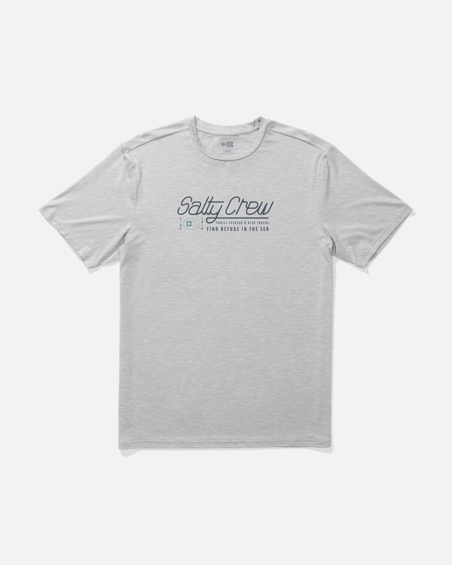 Front view of the Fluid Sunshirt - Grey Heather. 