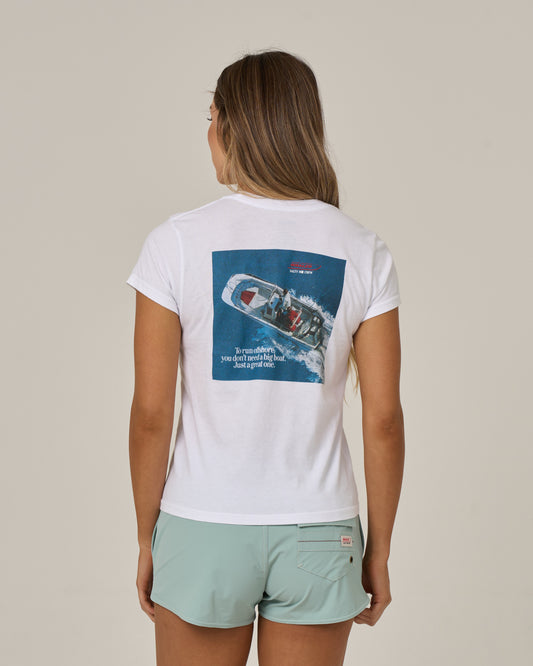 Back view of the Whaler Modern Tee - White. 
