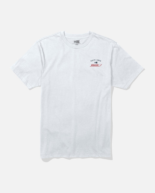 Front view of the Whaler Chase Tee - White. 
