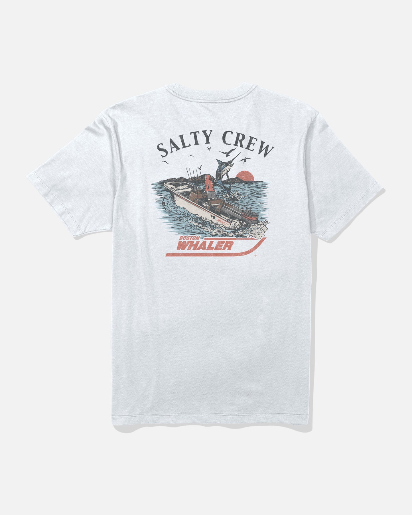 Back view of the Whaler Chase Tee - White. 