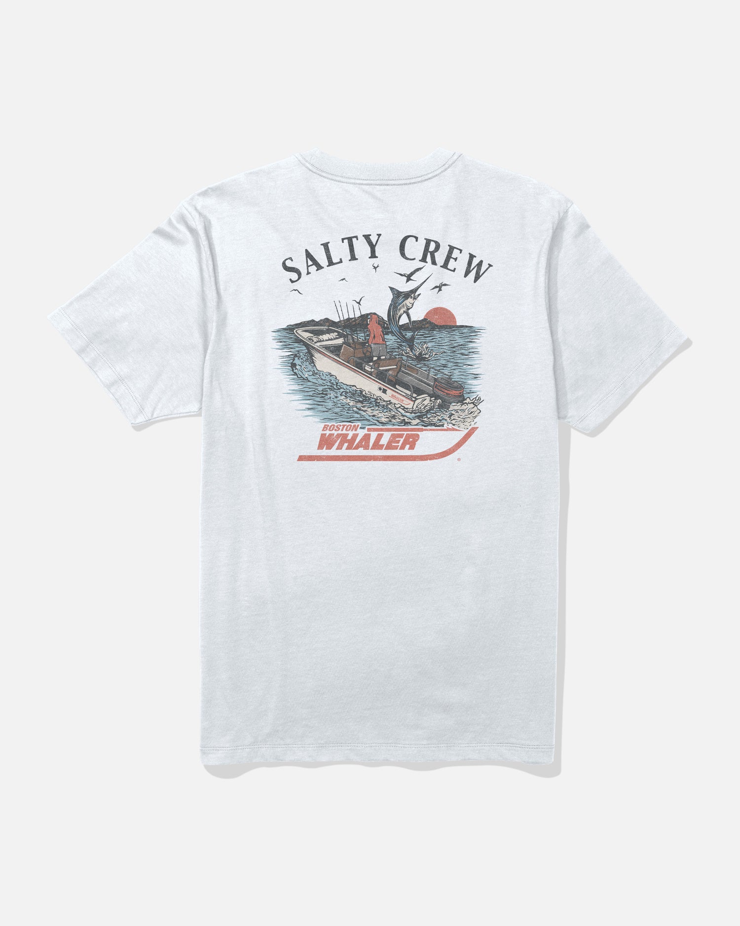 Back view of the Whaler Chase Tee - White. 