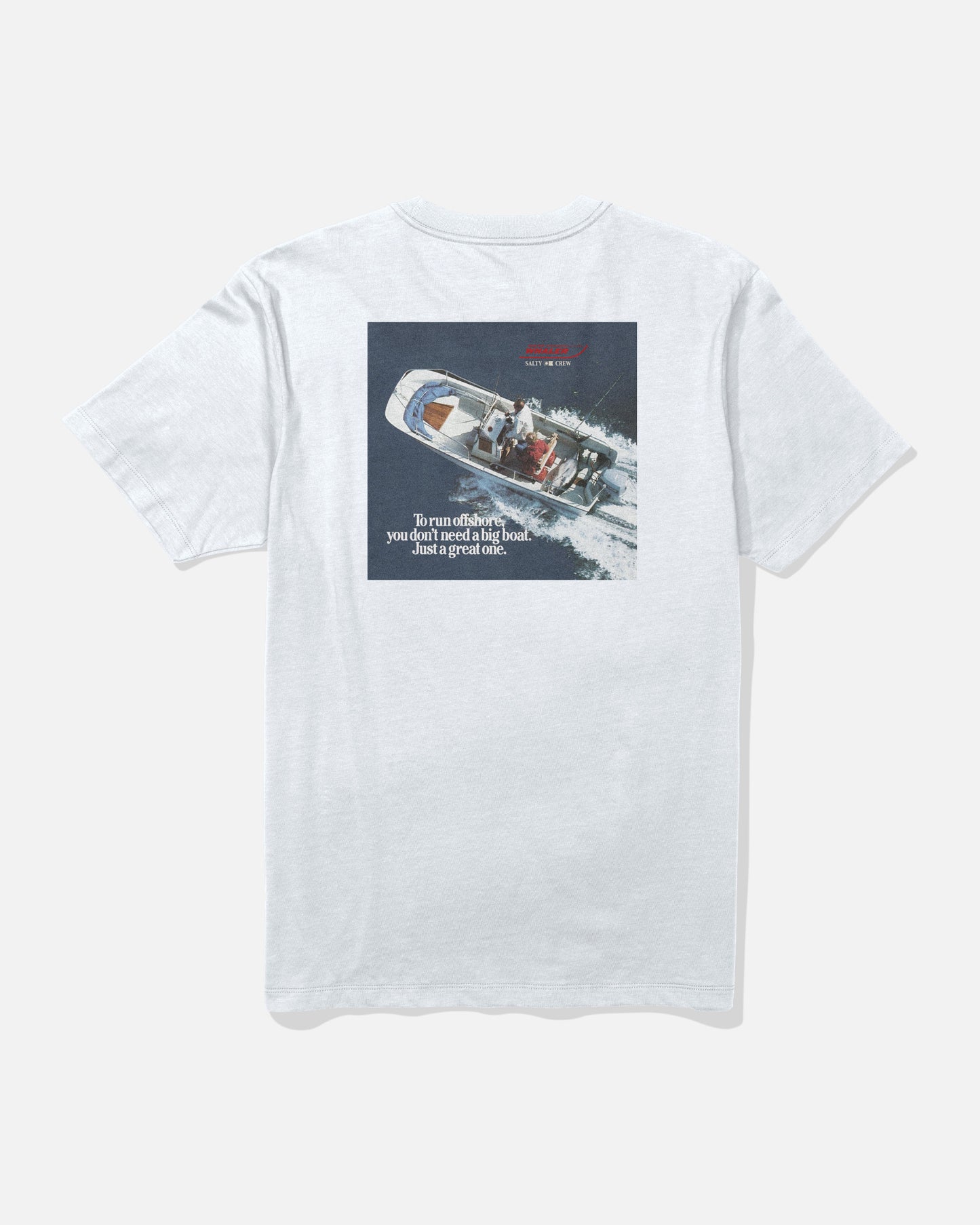 Back view of the Whaler Offshore Tee - White. 
