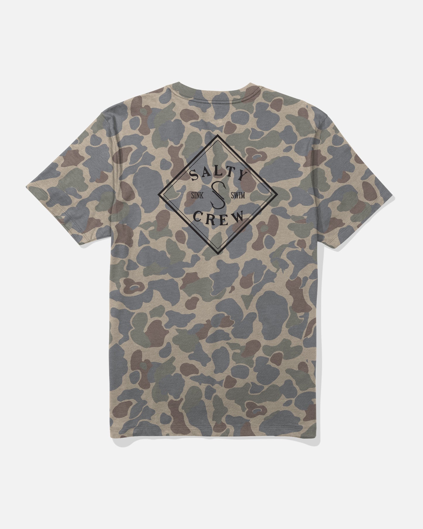 Back view of the Tippet Ranger Tee - Sand Camo. 