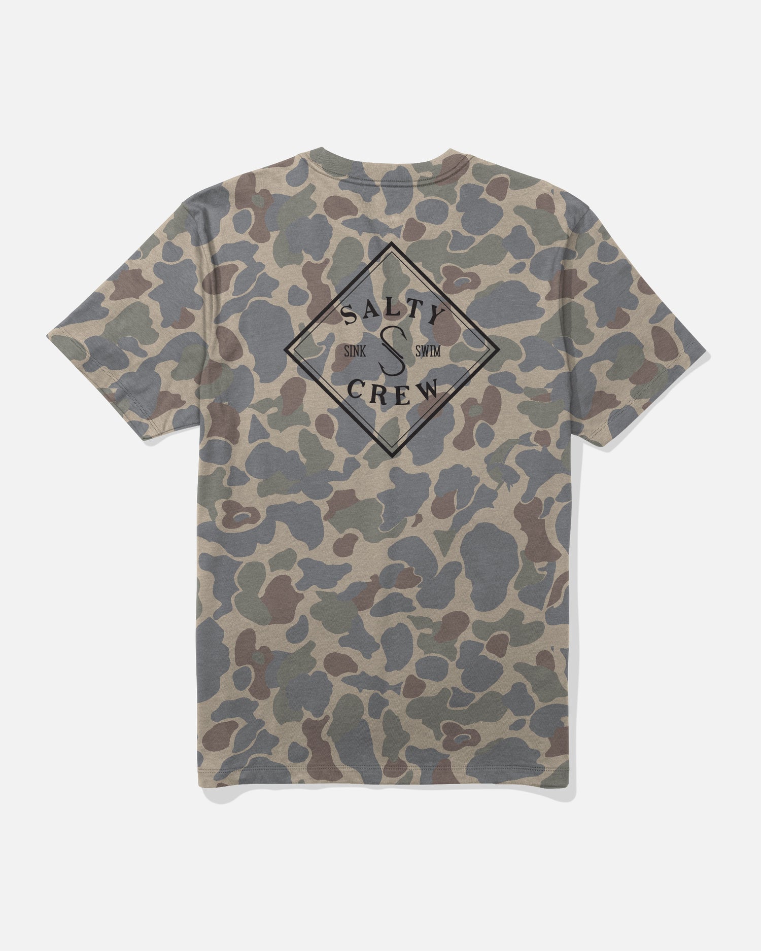 Back view of the Tippet Ranger Tee - Sand Camo. 