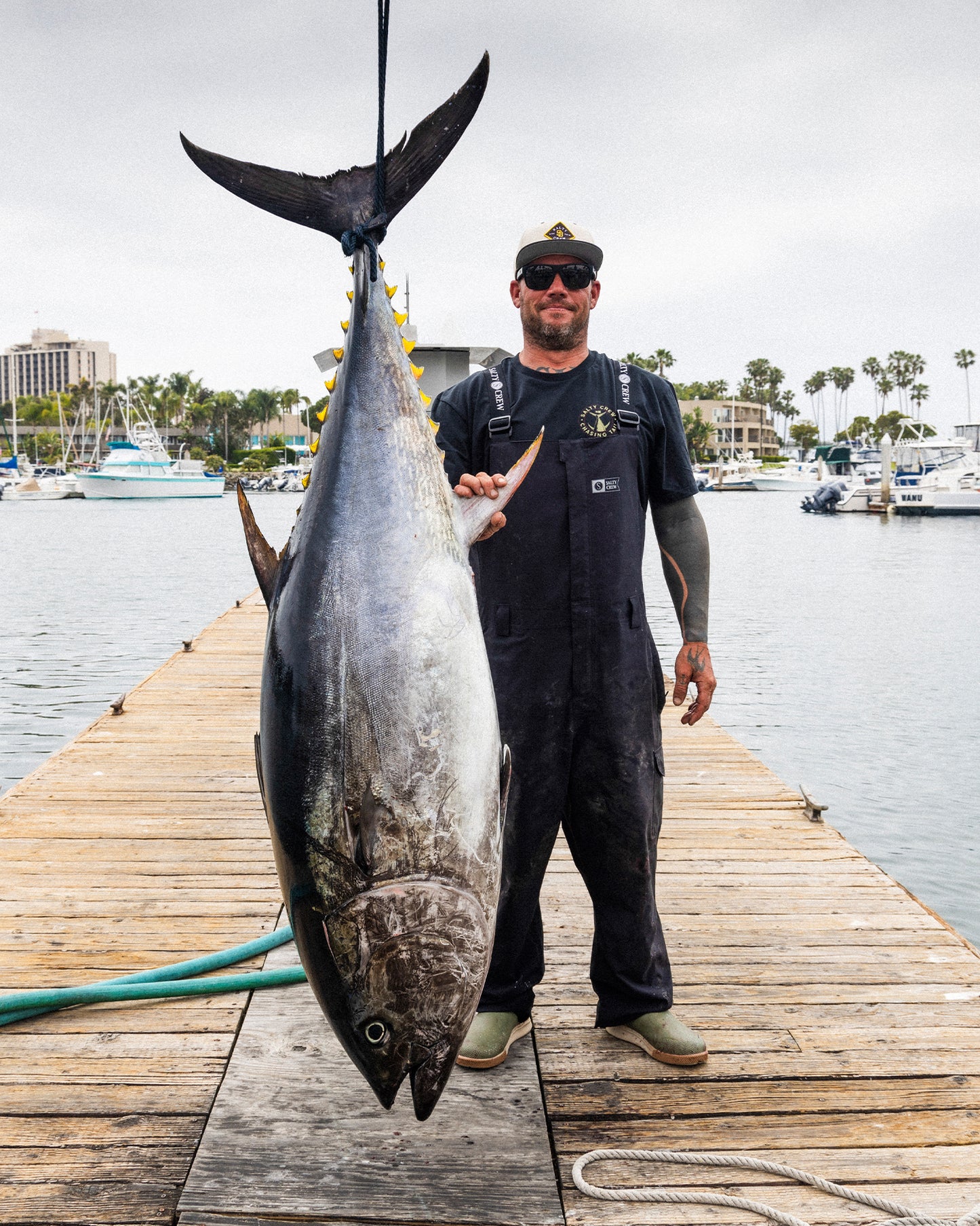 Lifestyle shot of the Long Range Bib - Black. 