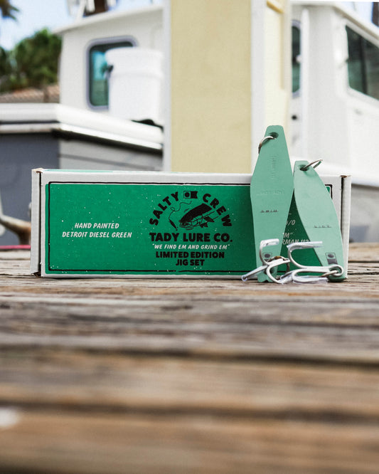 Detail photo of the SC X Tady Lure Jig Set - Detroit Diesel Green. 