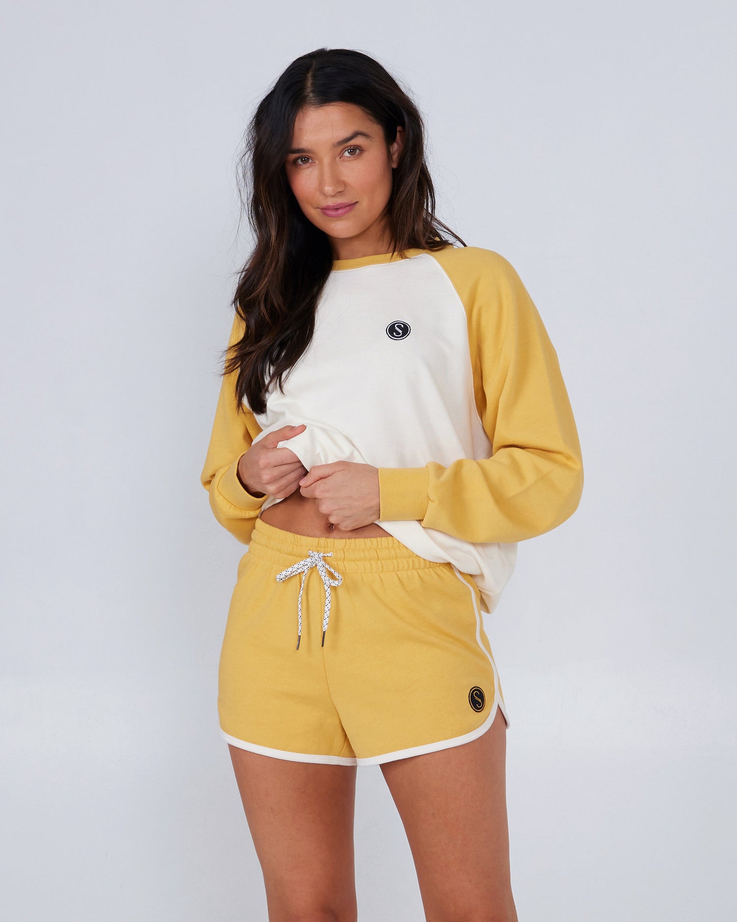 front view of Set Sail Baked Yellow Short